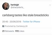 Carlsberg staff read out brutal verdicts on their beer in Twitter campaign