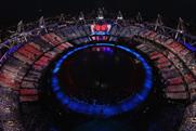 A Union Flag display during the ceremony