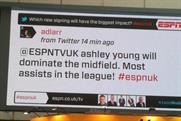 ESPN: digital outdoor campaign integrates real-time content and debate