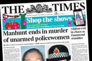 The Times: augmented reality advertising featured in today's T2 supplement 