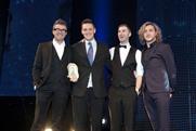 Adam & Eve, pictured with Sean Walsh (right) won three awards on the night