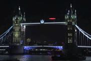 The symbol flew over the Thames to launch the video game