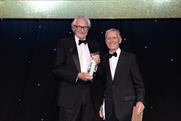 Honoured: Lord Heseltine is inducted into the PPA Hall of Fame by Terry Mansfield CBE