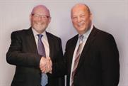 Des Good (left) of Grosvenor Television with DRP Group's Dale Parmenter