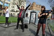 Fans practise target shooting at the event
