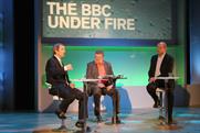 RTS convention:  James Purnell (left) urged BBC chief Mark Thompson (right) not to make drastic cutbacks 