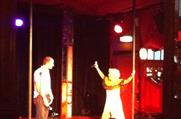 Fringe benefit: Dan Sear from MediaCom on stage in Edinburgh with Gloria
