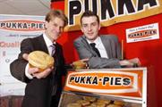 Pukka Pies managing director Tim Storer with Mark Selby