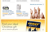 Comet features user-comments from website in traditional ads