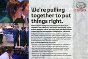 Toyota: launches new recall campaign in UK press