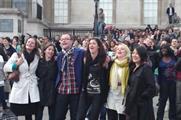 T-Mobile holds karaoke flash-mob event in Trafalgar Square