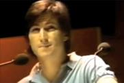 Steve Jobs: gives an Apple keynote speech in 1983