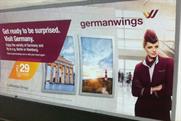 Germanwings:  'get ready to be surprised' ads on the London Tube network