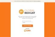 GlobalRichList: Care International's campaign highlights discrepancies in wealth