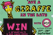 Initials is inviting shoppers to 'Ave A Giraffe' in the bath at Westfield Stratford