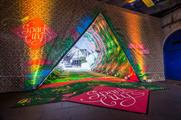 The colourful stunt will remain in situ until 10pm tonight (27 August)