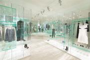 The Louis Vuitton exhibition features a walk in wardrobe