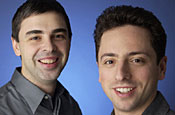 Page (l) and Brin: in the Forbes' top 10