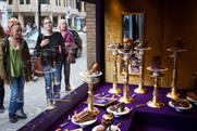 Shoes crafted out of chocolate appeared in Cadbury's Joy Boutique