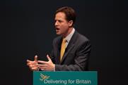Nick Clegg: the Lib Dem leader delivered today's election manifesto