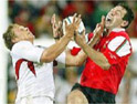 Wales: Steve Jones takes on Jonny Wilkinson