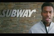 Subway: Liverpool striker Daniel Sturridge during a 'famous fan' ad