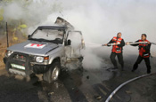 Scene of carnage: press vehicle hit by Israeli tank fire