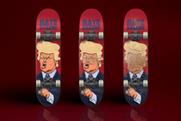 Ad creatives make skateboards that let you grind Trump's face into the rails