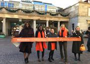 UN Women UK draws orange line to highlight violence against women