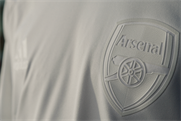 'No more red': campaign featured a stark, all-white Arsenal kit instead of the team's usual red