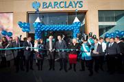 The Manchester Barclays store launch feature the Premier League trophy and entertainment