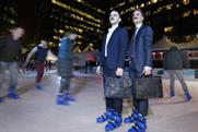Moustaches on ice raise funds for Movember at Broadgate