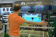 Jacob's Creek tests out tennis skills at Gatwick airport