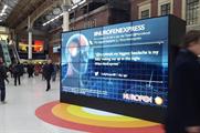 The #NurofenExpress activation featured commuter tweets displayed on a live digital wall