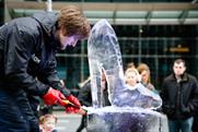 Live ice sculpting at LISF 2014