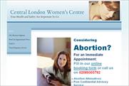 Central London Women’s Centre: censured by the ASA for misleading users