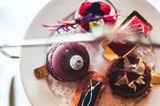 The afternoon tea reflects the collection's jewel tones
