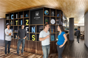 An artist's impression of the Citizens suite entrance