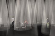 Beams of light inside the space will respond to visitors' as they move