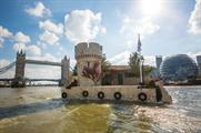 The island was moored at Butler's Wharf Pier for a VIP party