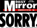 Daily Mirror front page apology to readers on Saturday