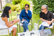 Campaign’s Atifa Silk (left) discusses the evolution of creativity with Dentsu’s Ted Lim (middle) and Yuya Furukawa (right)