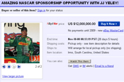 Nascar sponsorship: up on eBay