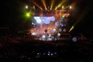 Newsubstance's balls floated from the ceiling for the finale