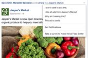 Facebook: asks users why they hide ads