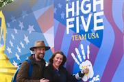 Guests high five Team USA with RFID tech