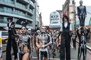 TransferWise skeletons marched across London