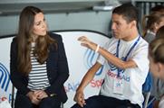 The Duchess of Cambridge speaking to an athlete