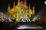 The Freedom flag was unveiled outside the Duomo di Milano