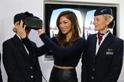 Scherzinger and BA representatives try out the new tech